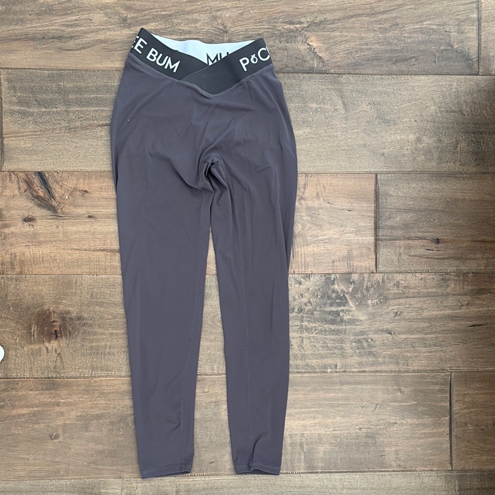 Gray Slim Fit Leggings with Elastic Waistband